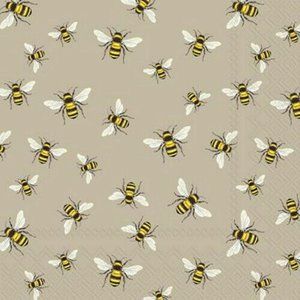 Cocktail Napkin Boston International - Lovely Bees Linen- C861166